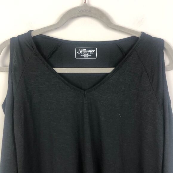 STILLWATER SUPPLY CO | Cold Shoulder V-Neck Long Sleeve Top Women’s Size Medium - Picture 3 of 7